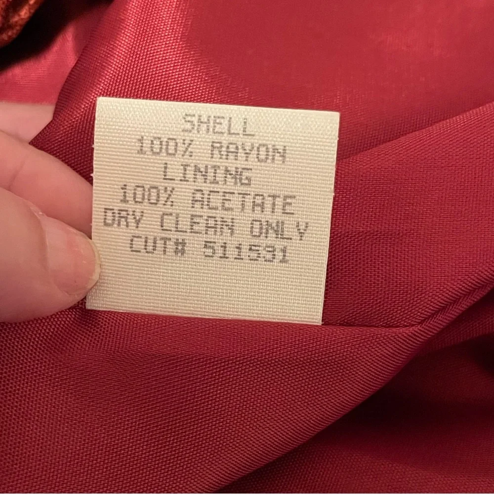 Hugo Buscati Collection Burgundy Velour One Button Blazer Size 10 - Picture 5 of 5